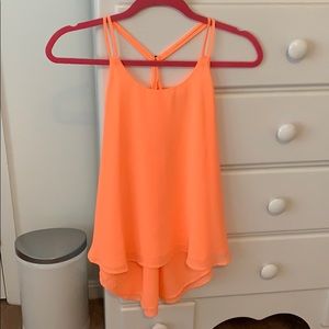 Orange halter tank top